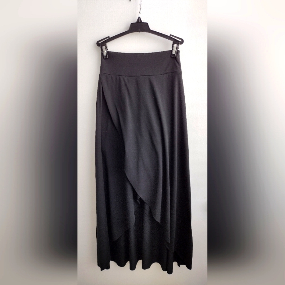 Black Casual Mid Length Skort